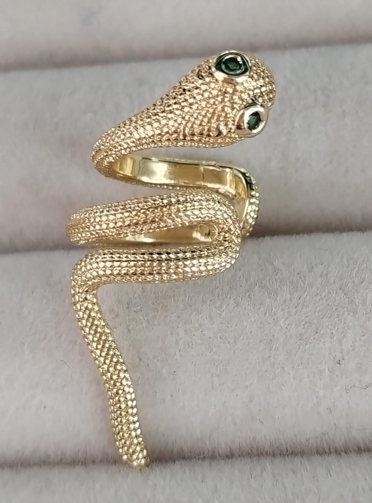 EARCUFF SERPIENTE MEDIANO DORADO DE RODIO 